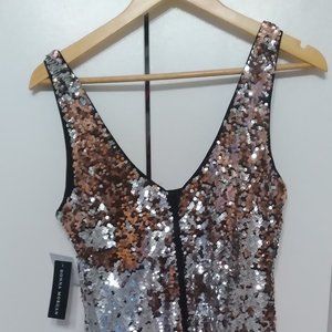 Donna Morgan Gold and Silver Sequins Mini Dress Size 2